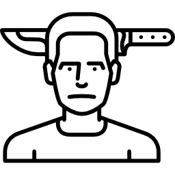 coltello attraverso la testa icona
