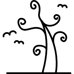 arbre mort et chauves-souris Icône