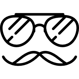 occhiali e baffi icona