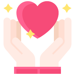 Hand heart icon