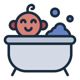 Baby bathtub icon