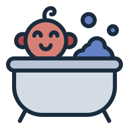 bañera de bebe icono