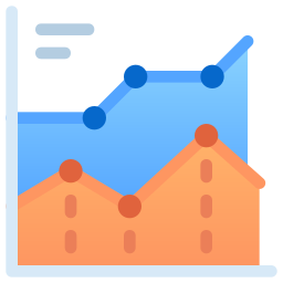 graphique linéaire Icône