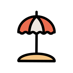 playa de sombrilla icono