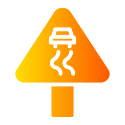 Slippery road icon