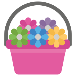 canasta de flores icono