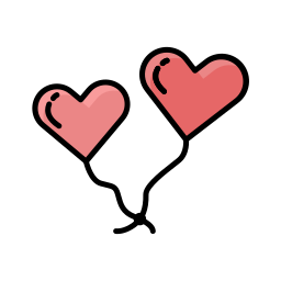 Heart balloon icon