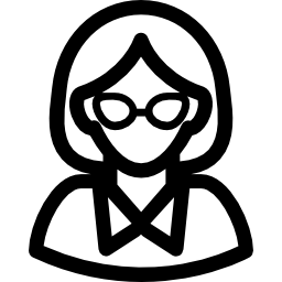 donna con gli occhiali icona