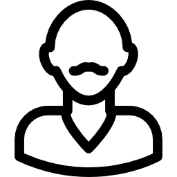 glatzkopf mit schnurrbart icon