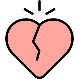 Broken hearts icon
