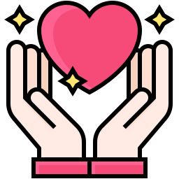 Hand heart icon