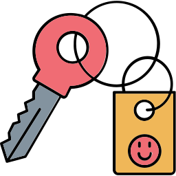 etiqueta de la llave icono