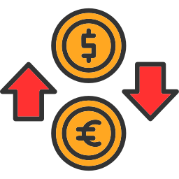 cambio di valuta icona