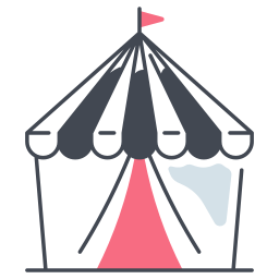 Circus tent icon