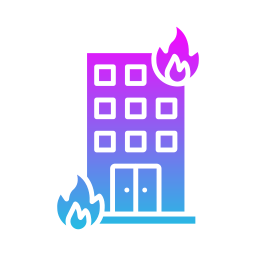budynek w ogniu ikona