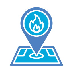 posizione dell'incendio icona