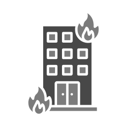 gebouw in brand icoon