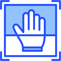 escáner de palma icono