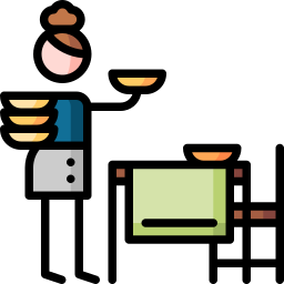テーブルに食器を並べる icon