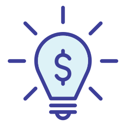 Bulb dollar icon