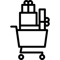 carrito de compras con paquetes icono