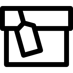 caja con etiqueta icono