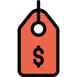 etiqueta de dólar icono