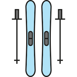 des skis Icône