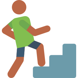 Climbing stairs icon