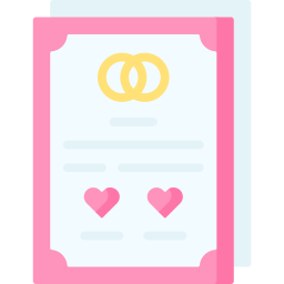 Certificado de matrimonio icono