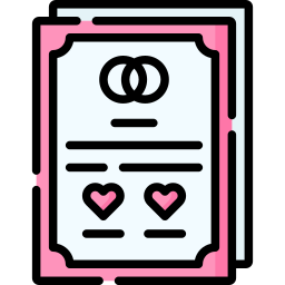 Wedding certificate icon