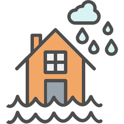 Flooded house icon