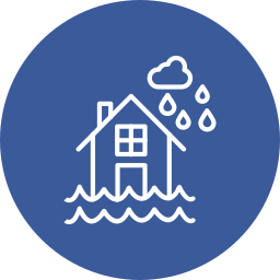Flooded house icon