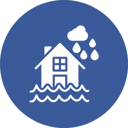 Flooded house icon