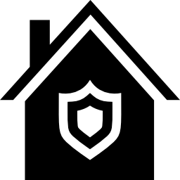casa con escudo icono