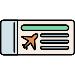 linia lotnicza z biletami ikona