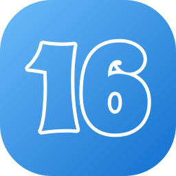 número 16 icono