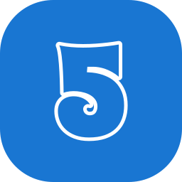 número 5 icono