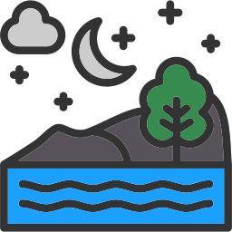 Night landscape icon