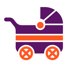 carrito de bebé icono