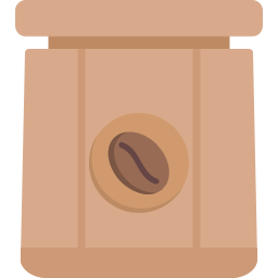 paquete de café icono