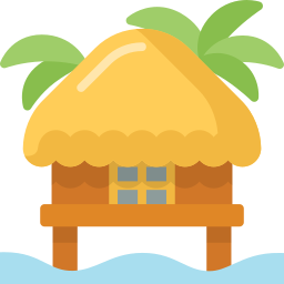 chatka na plaży ikona