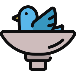 baño de pájaros icono