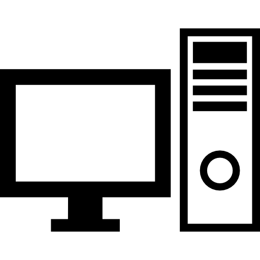 caja de monitor y computadora  icono