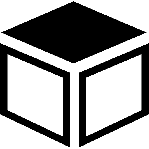 caja con tapa oscura  icono