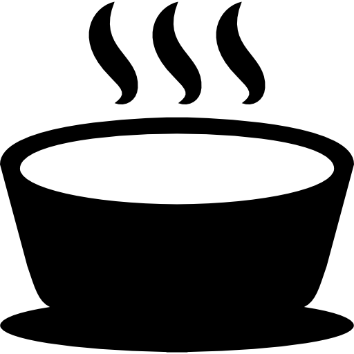 hete soep in een kom  icoon