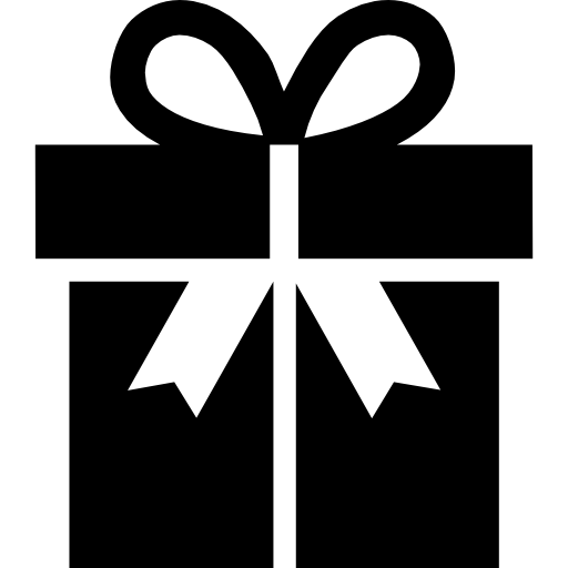 caja de regalo con cinta  icono