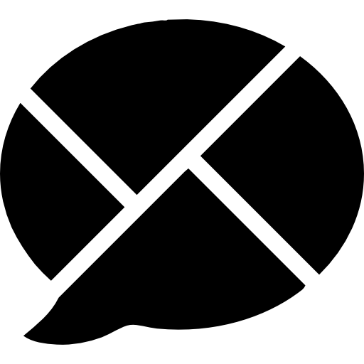 Speech balloon divided in parts  icon