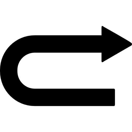 오른쪽을 가리키는 곡선 화살표  icon