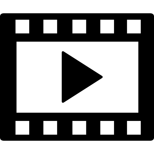 Film roll with play sign  icon